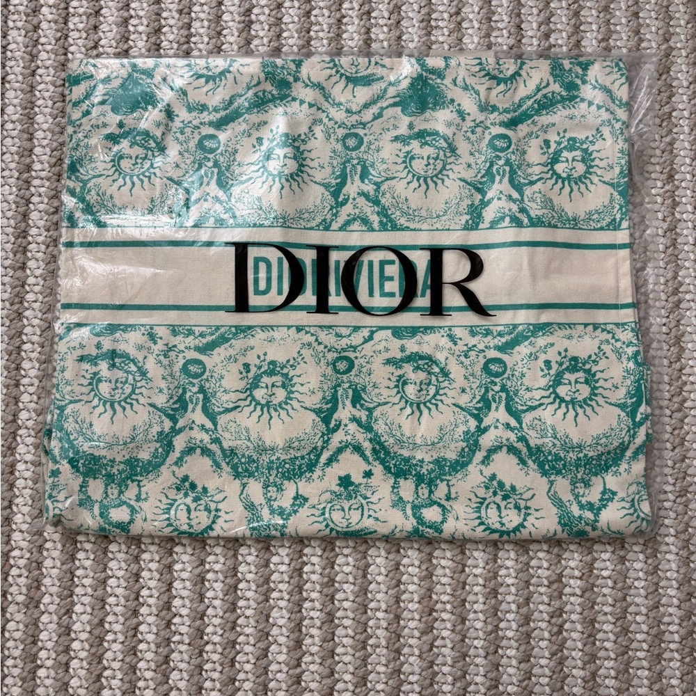 Dior Teal and Beige Scarf